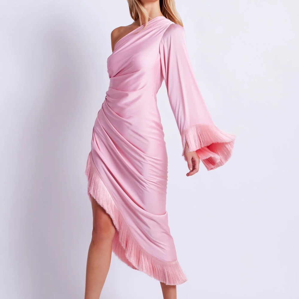 PatBo FRINGE TRIM OSCAR DRESS